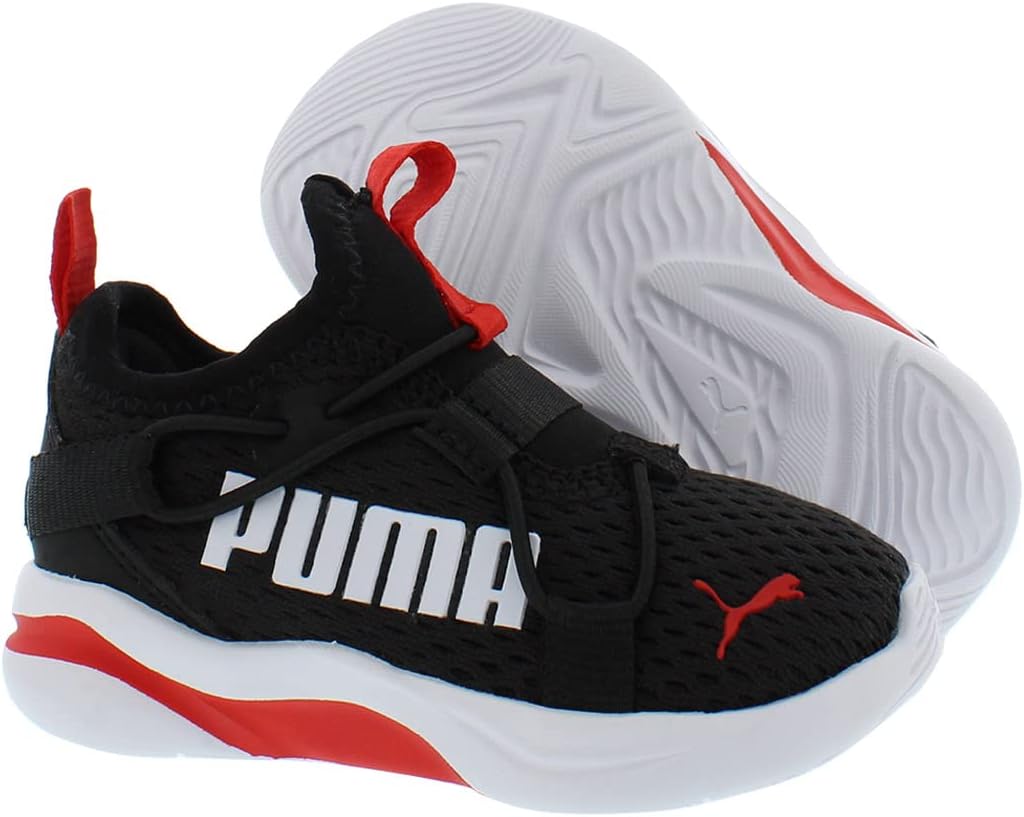 Кроссовки PUMA для мальчиков Rift Slip On с принтом по всей поверхности, черный/красный — фото 2