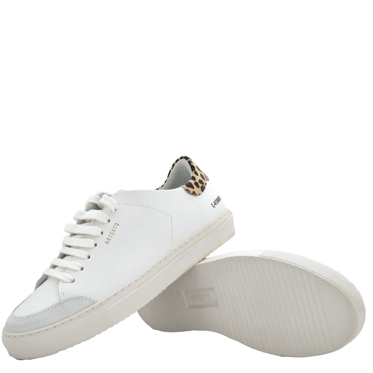 Axel Arigato Clean 90 Triple Animal Print Detailed Sneakers - кроссовки Axel Arigato Clean 90 с тройным принтом животных и детализацией, белый/леопардовый принт — фото 2