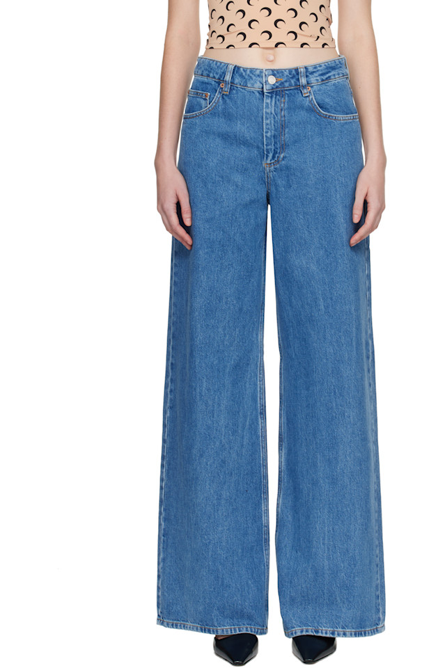 

Marine Serre Джинсы-Клеш с высокой талией Blue moon laser