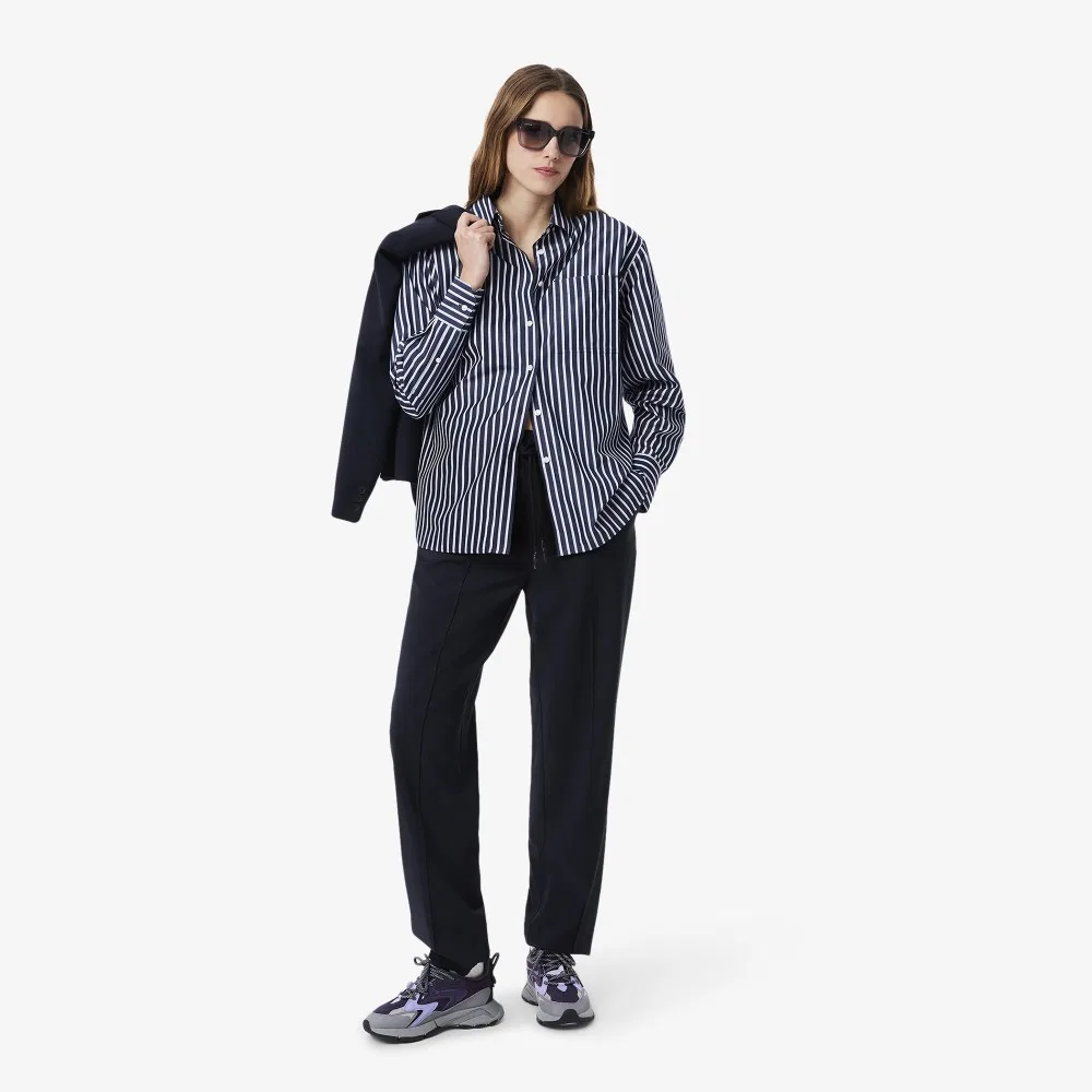 Женские брюки-джоггеры Lacoste, элегантные, тёмно-синие