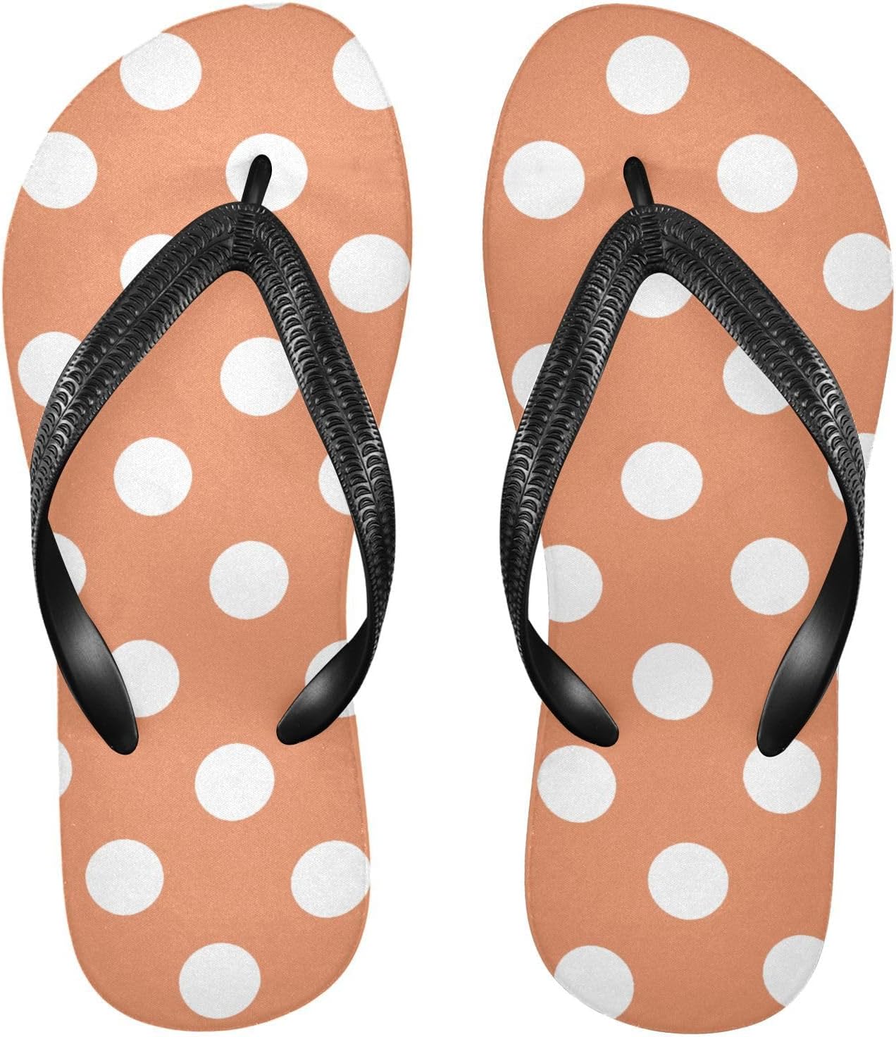 

Женские и мужские шлепанцы SPRIPORT с тонкими ремешками и горошком, удобные повседневные вьетнамки с амортизирующей подошвой, нескользящей резиновой подошвой, плоские сандалии для прогулок, пляжа и лета, оранжевый