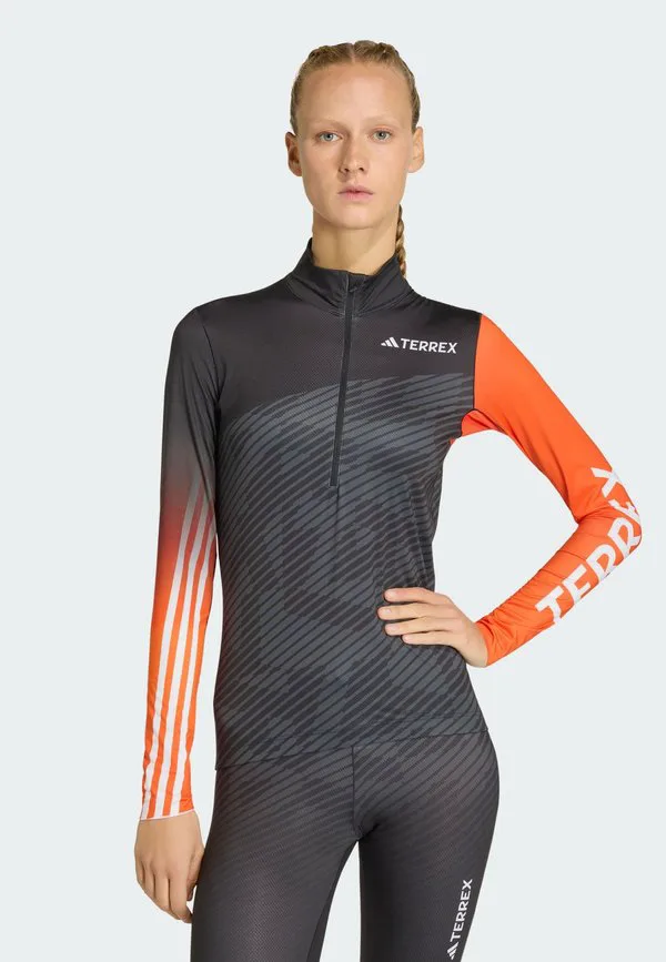 Футболка с длинными рукавами для кросс-кантри xperior Adidas Sportswear, Semi Impact Orange Black Grey Six