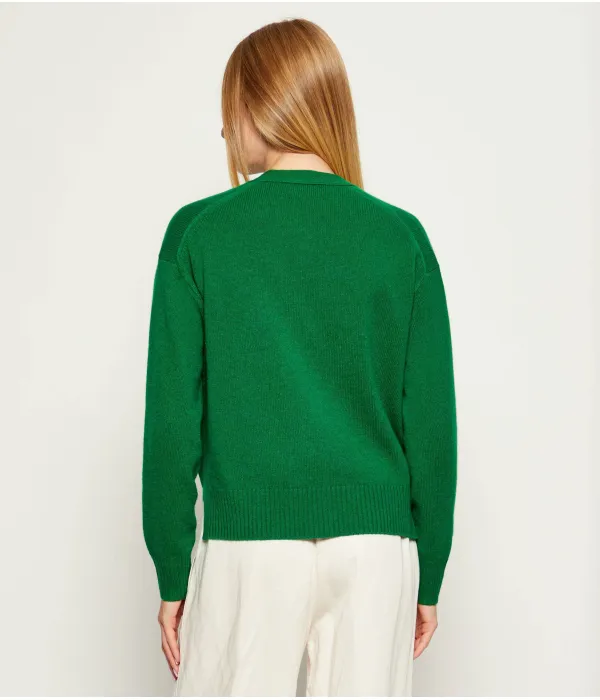 Шерстяной кардиган Loose fit Polo Ralph Lauren, зеленый — фото 3