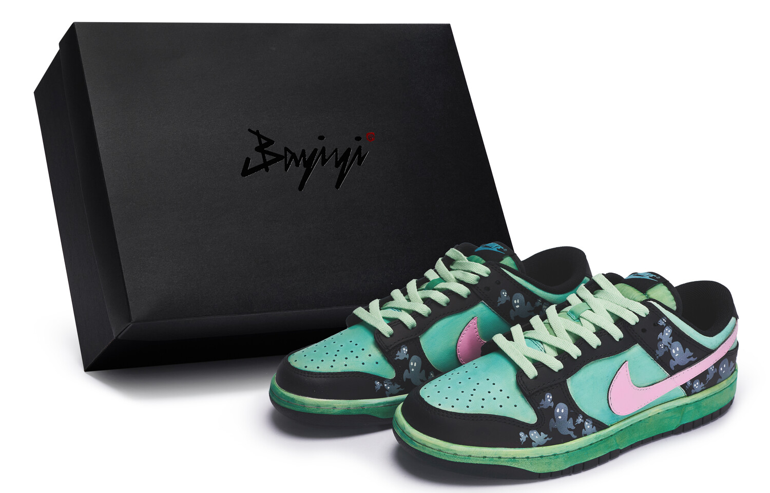 

Кроссовки Nike Dunk Skateboarding Shoes Unisex Low-top Black/pink, зеленый