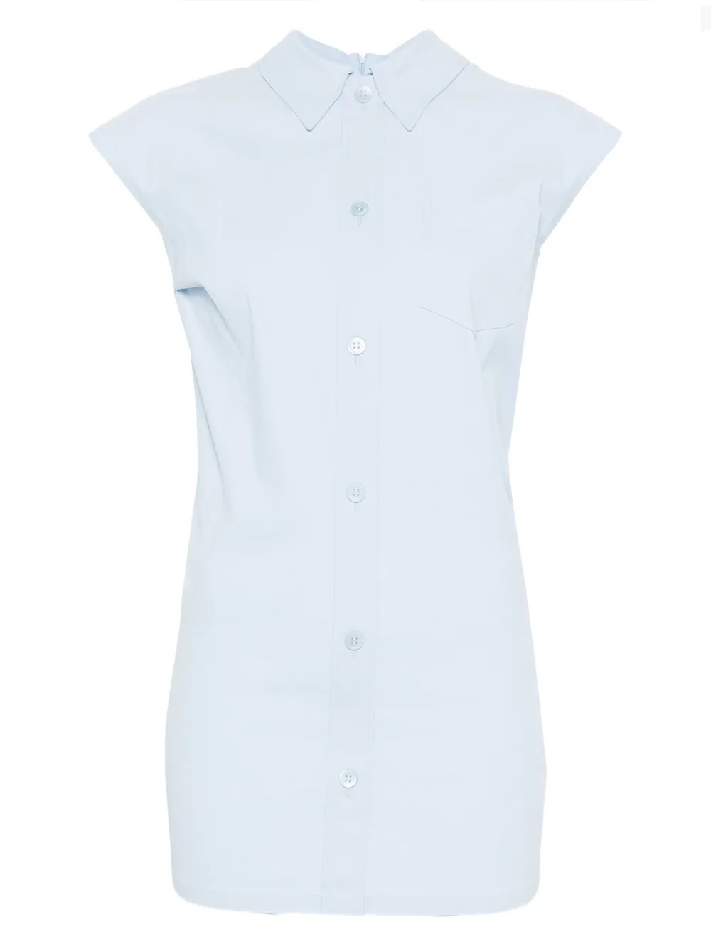 

Блузка с короткими рукавами на пуговицах Issey Miyake, синий