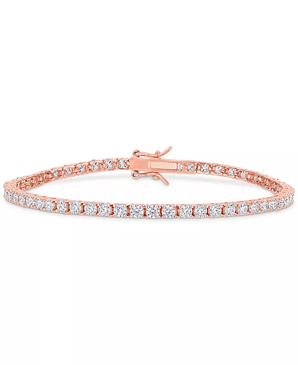 

Теннисный браслет с выращенным в лаборатории муассанитом (5-1/10 карата) из стерлингового серебра с покрытием из 18-каратного розового золота Macy'S, moissanite