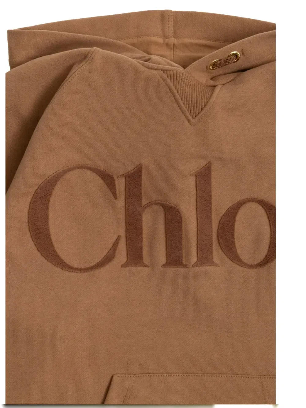 Платье-худи с логотипом Chloé Kids, коричневый — фото 3