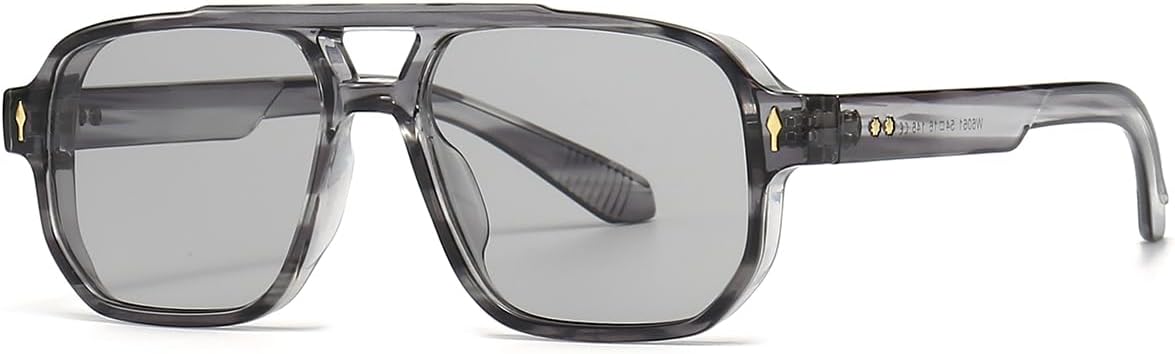 

Большие солнцезащитные очки с плоской верхней частью, ретро-винтажные очки для селфи, солнцезащитные очки с линзами UV400, квадратная толстая оправа, очки-маска kachawoo, Gray