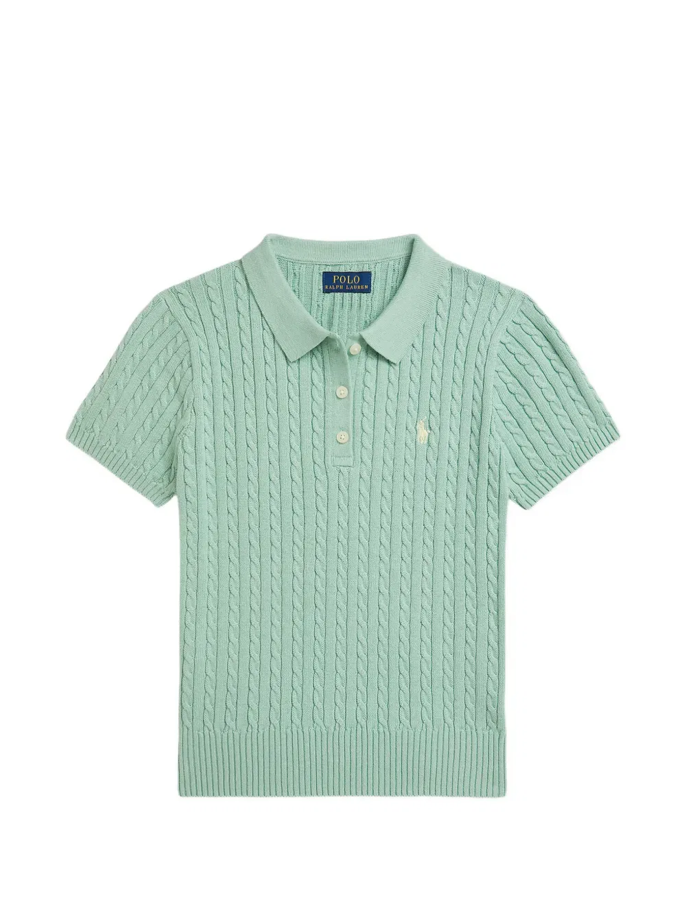 Рубашка-поло крупной вязки с воротником Polo Ralph Lauren Kids, зеленый