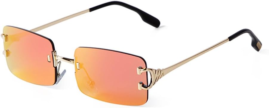 

Солнцезащитные очки без оправы, прямоугольной формы, модные, популярные для женщин и мужчин, небольшие солнцезащитные очки для путешествий, защита от УФ-излучения UV400 MTZJH, C8