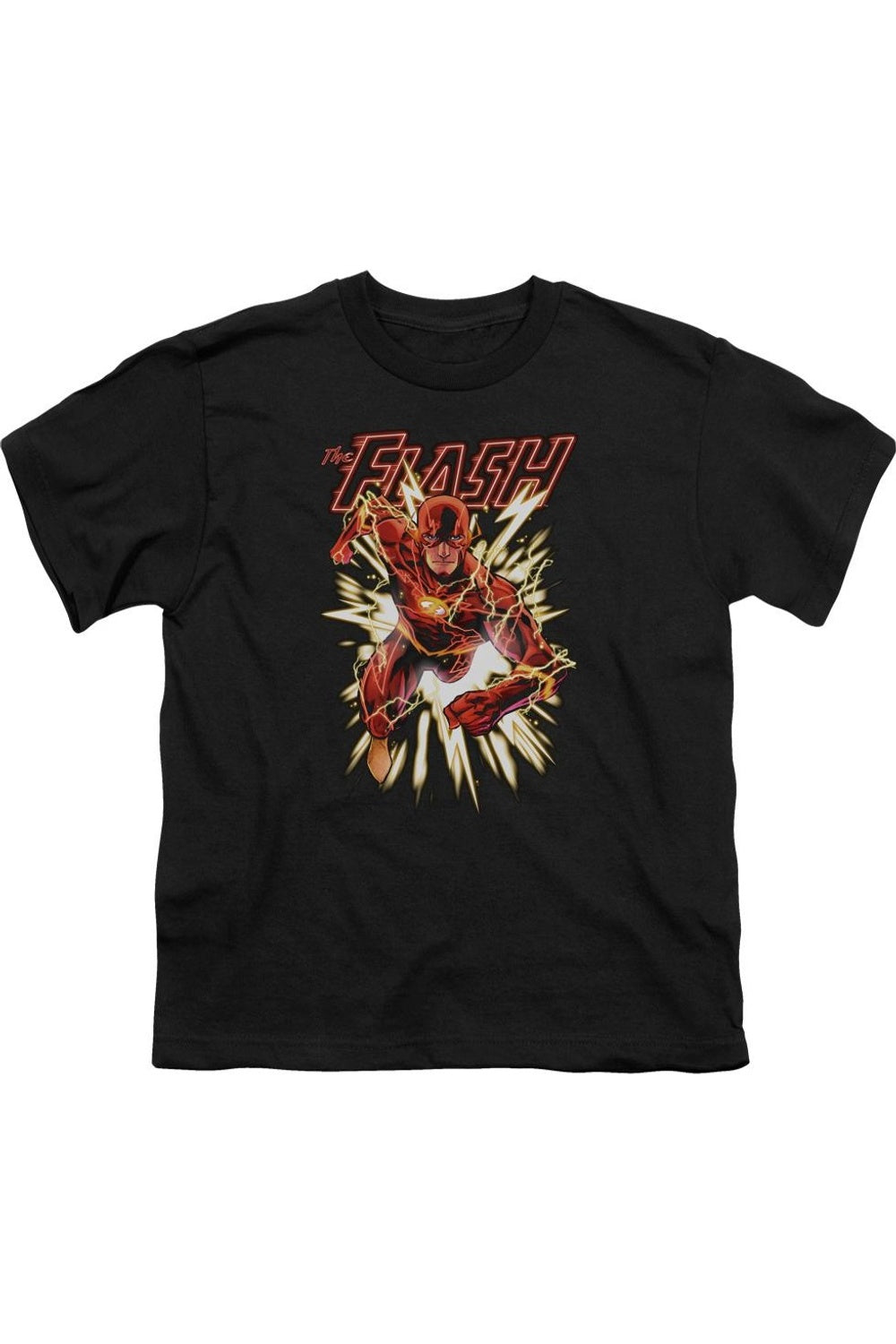 

Футболка с коротким рукавом для подростков "Лига справедливости Америки" с изображением Флэша и светящимся принтом Gildan, черный