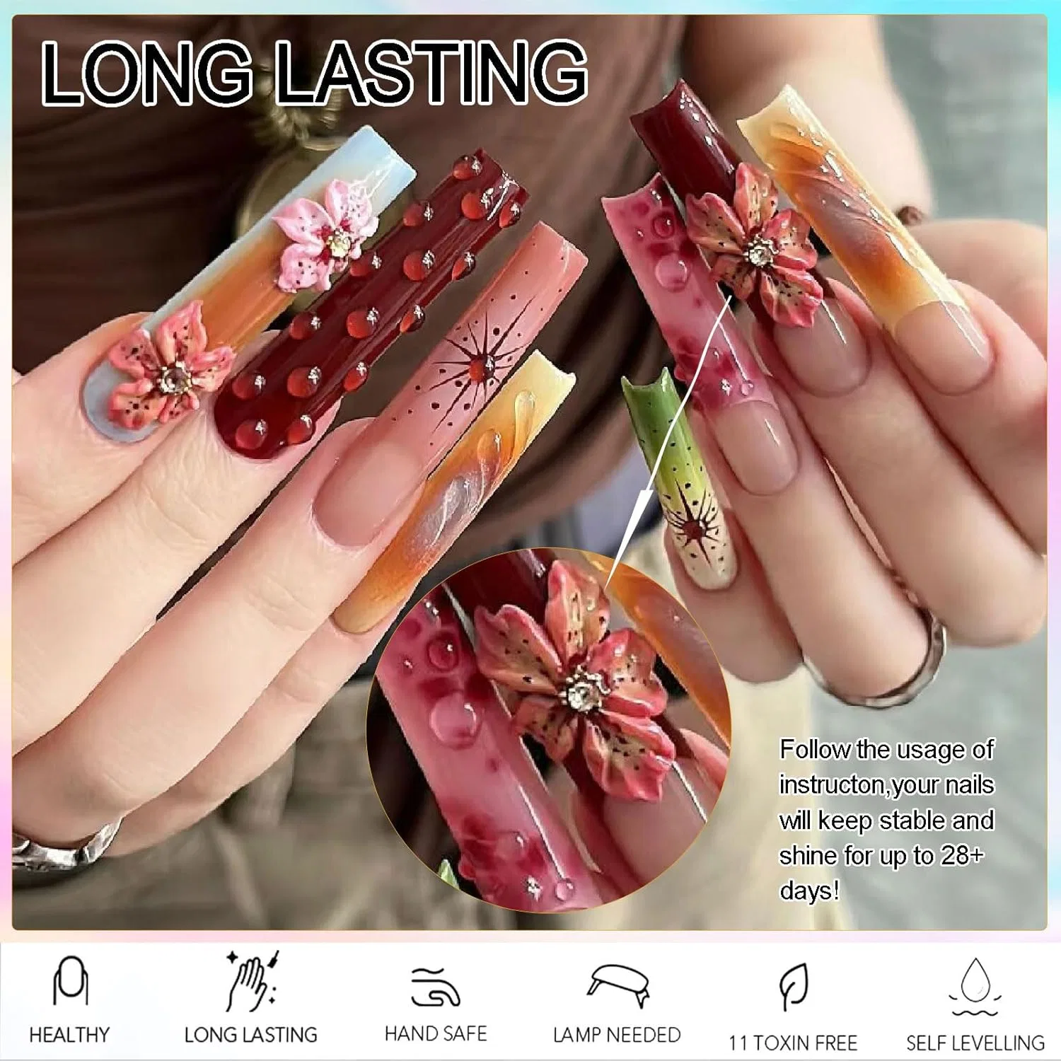 Твердый гель для наращивания ногтей NAILGIL, прозрачный, 100 г Nail Gil, Clear — фото 3