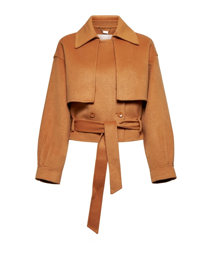 

Короткая куртка с завязанным поясом Silvian Heach, коричневый