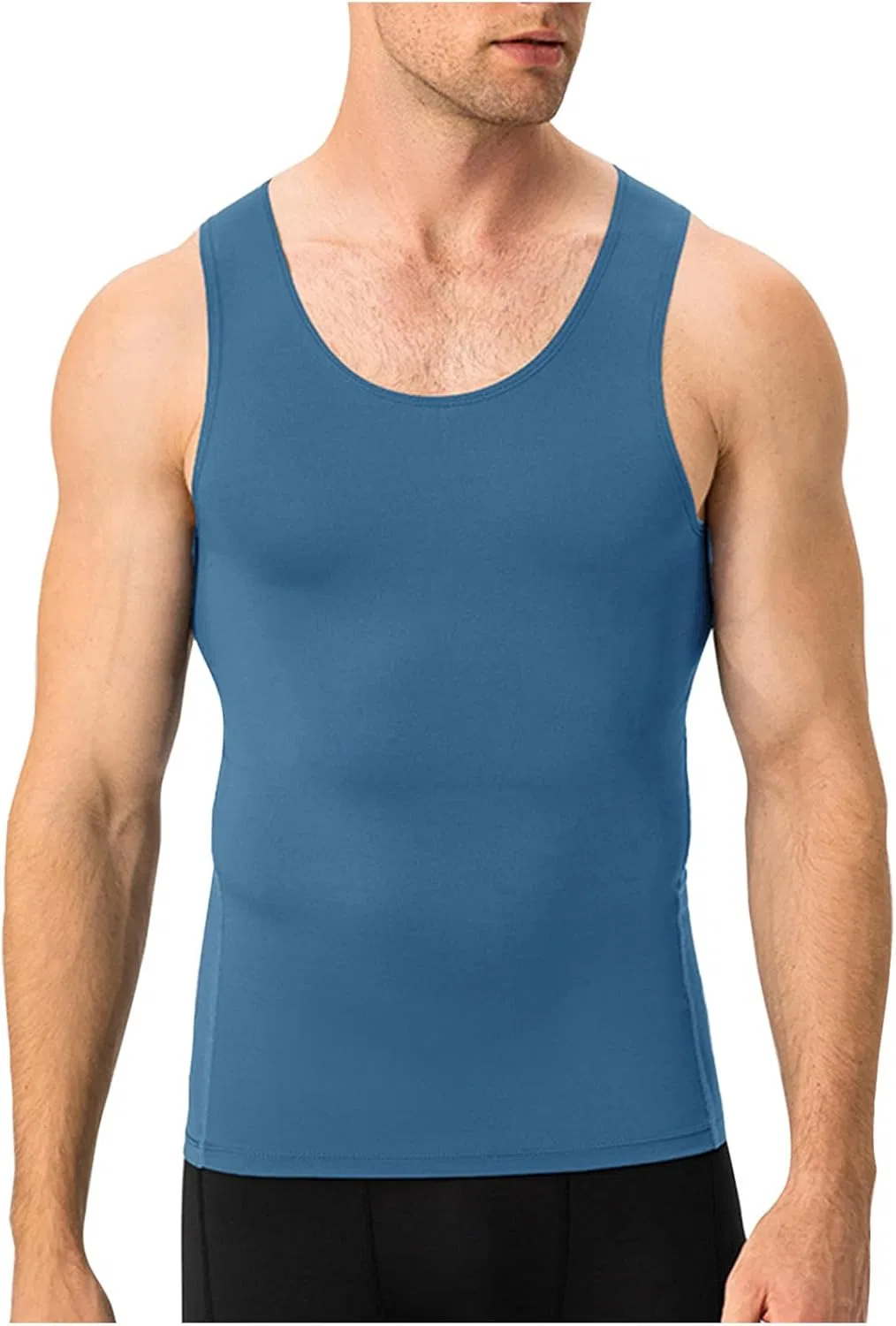 Мужская компрессионная майка-корректор фитнес, Light Blue