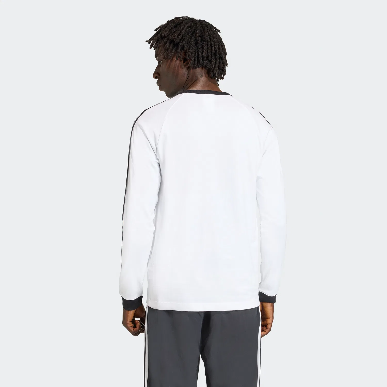 Мужская футболка с длинным рукавом Adidas 3-Stripes, белая — фото 2