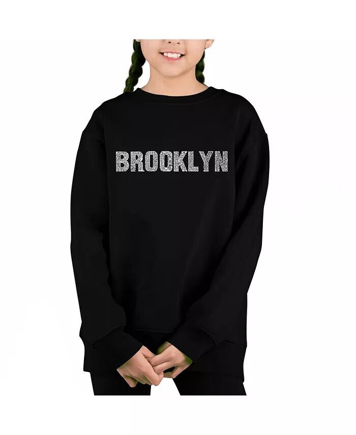 

Brooklyn Neighborhoods — толстовка с круглым вырезом Big Girl's Word Art La Pop Art, красный