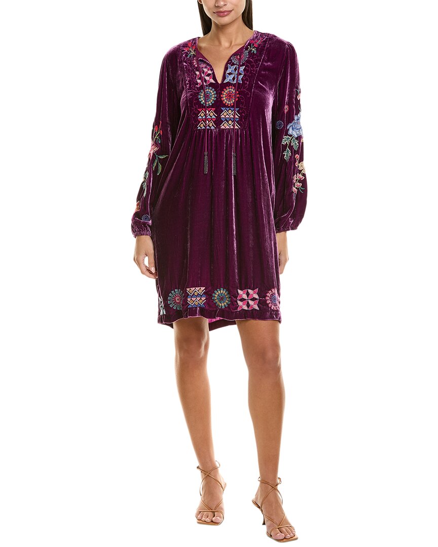 

Джонни Уос Никкола Мини-платье из бархата с шелком Johnny Was, фиолетовый