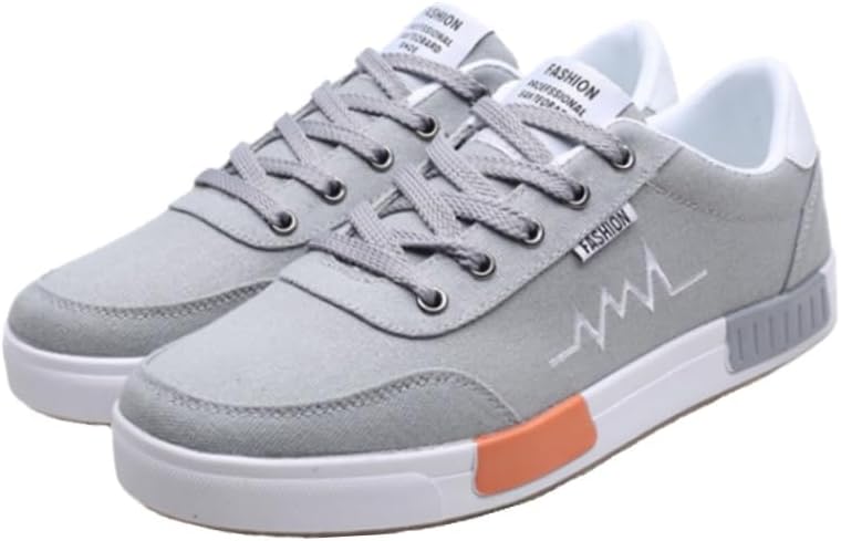 

Мужские спортивные повседневные кроссовки из парусины на шнуровке- дышащие и удобные, подходят для школы, путешествий и повседневной носки Fusecottc, серый