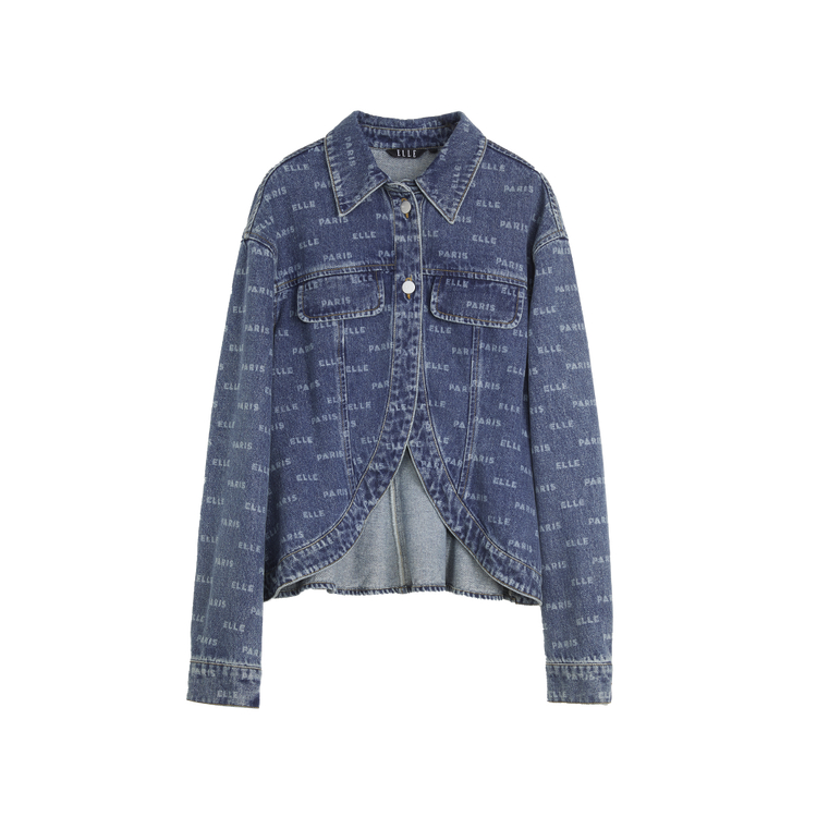 

ELLE Джинсовая куртка Women's Blue Lapel Moderate Others