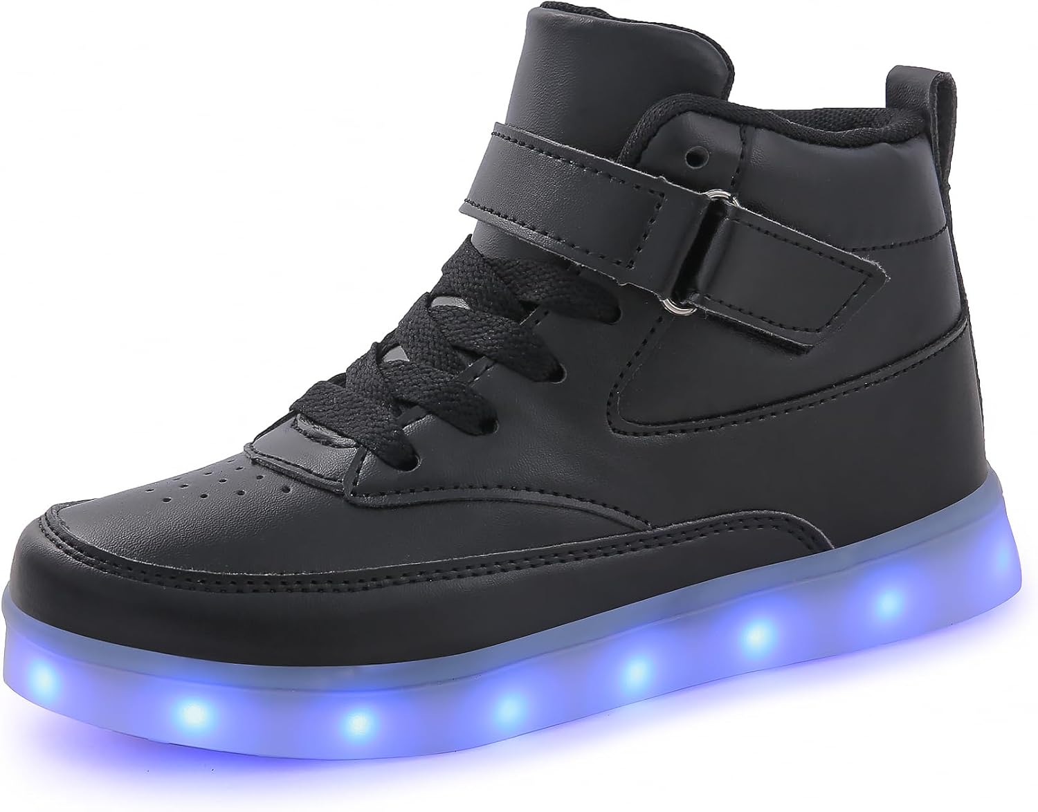 

Унисекс светящиеся кроссовки на LED-подсветке, высокие кеды для женщин и мужчин Voovix, черный