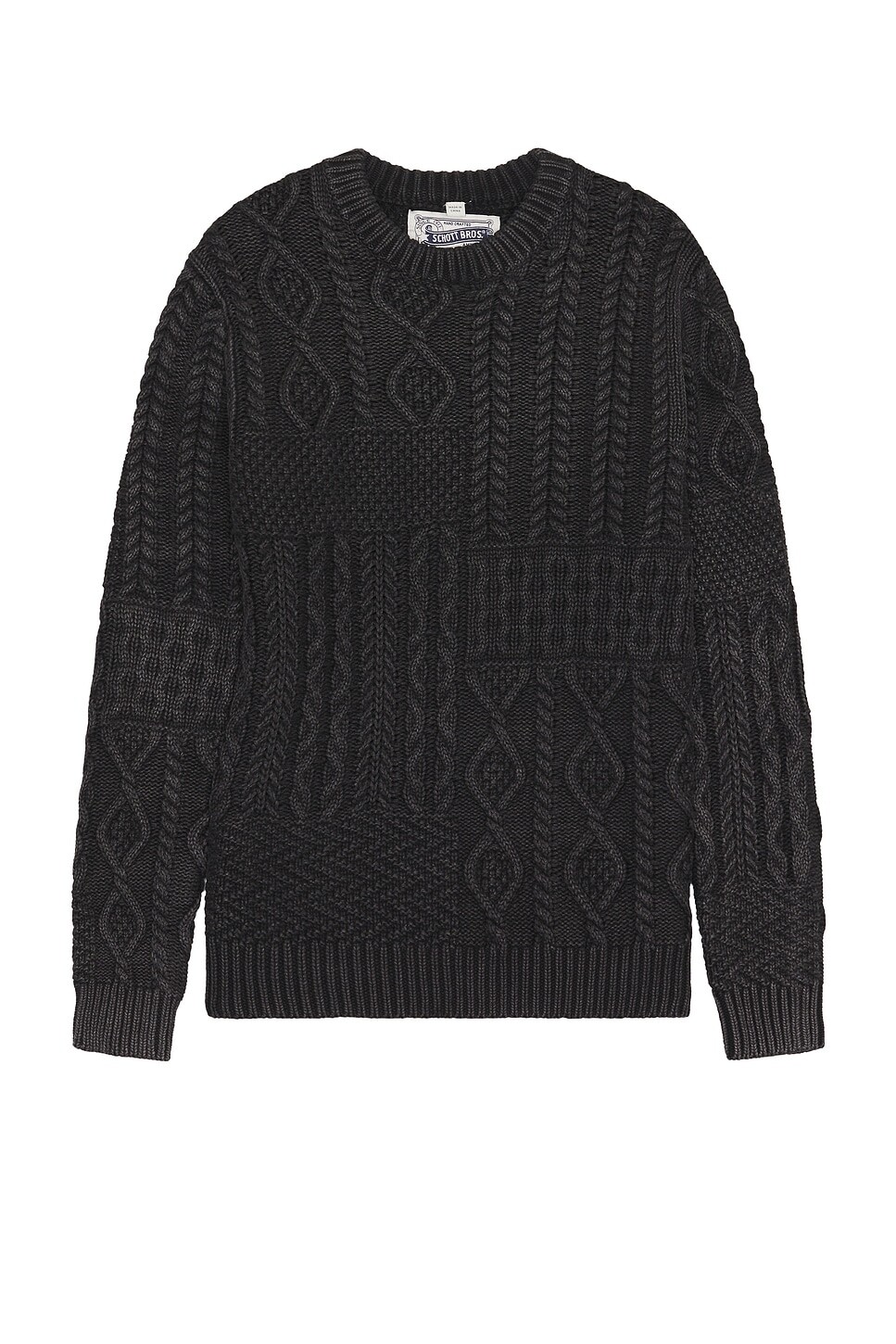 

Свитер в стиле пэчворк Stonewash Schott, цвет Charcoal