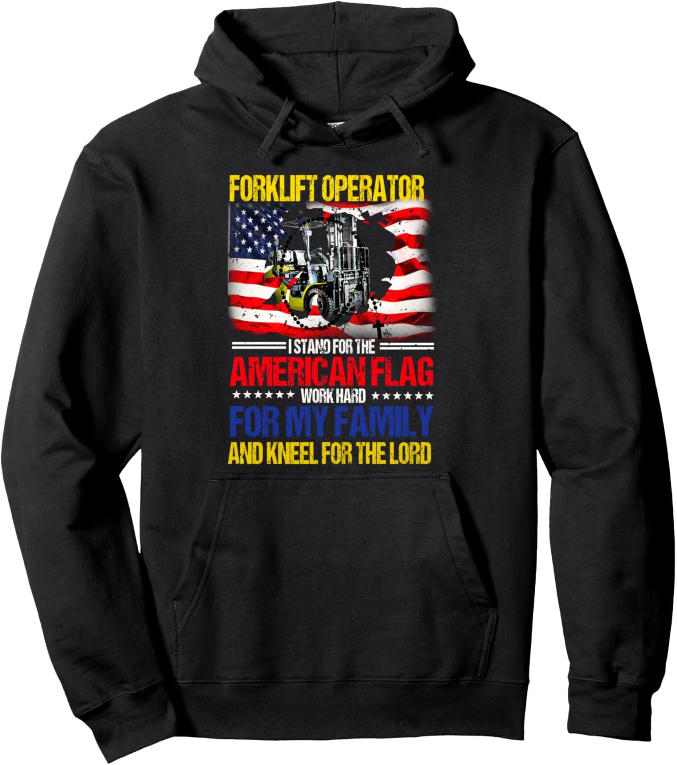 

Худи с изображением американского флага для оператора погрузчика Forklift Operator Gifts, черный