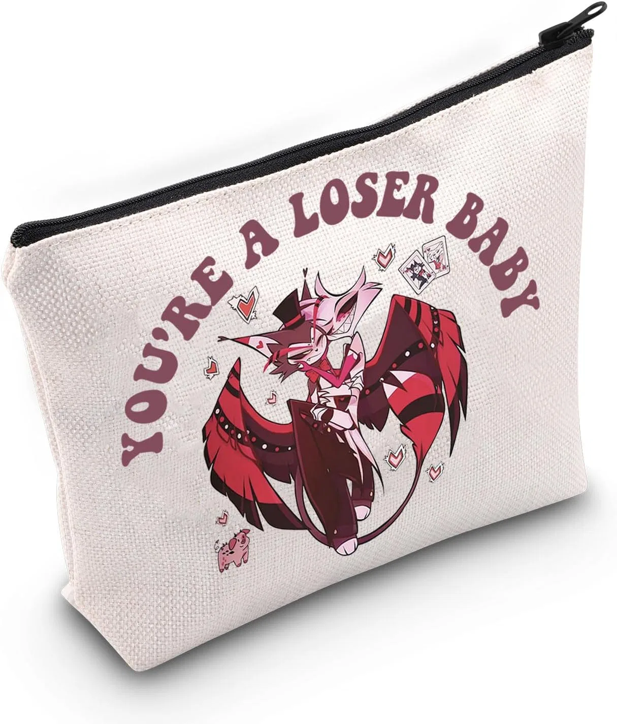 Косметичка Hazbin Cartoon Lovers Gift Charlie Morningstar Characters Inspired, белая Fotap