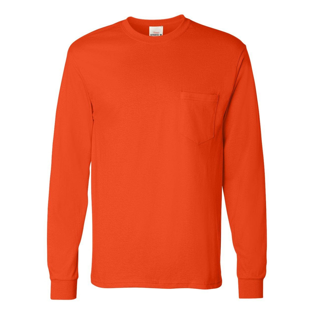 

Футболка Hanes Authentic с длинным рукавом и карманом, оранжевый