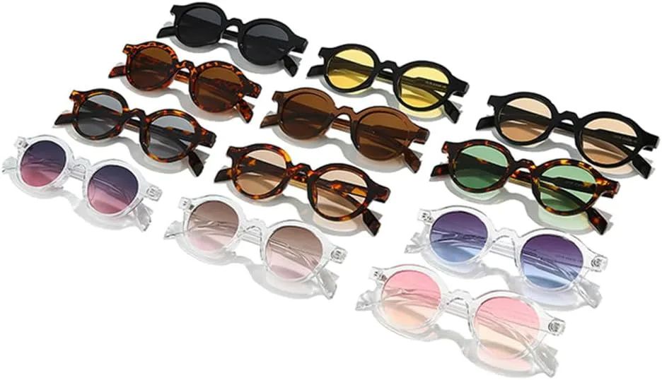 

Солнцезащитные очки UV400 - маленькие круглые, конфетные цвета, градиентный панк, для женщин и мужчин, для бега и активного отдыха UYPTK, Clear Pink Yellow