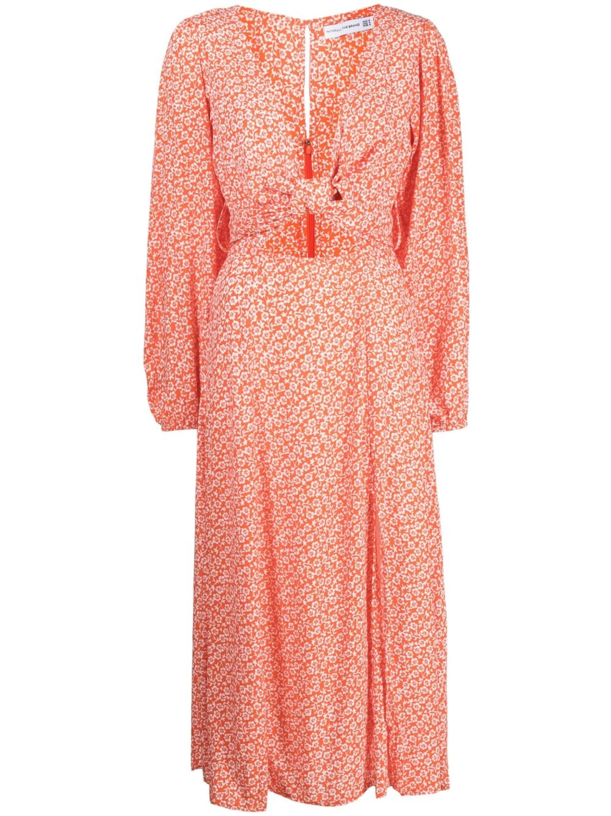

Платье миди с цветочным принтом Faithfull The Brand, оранжевый