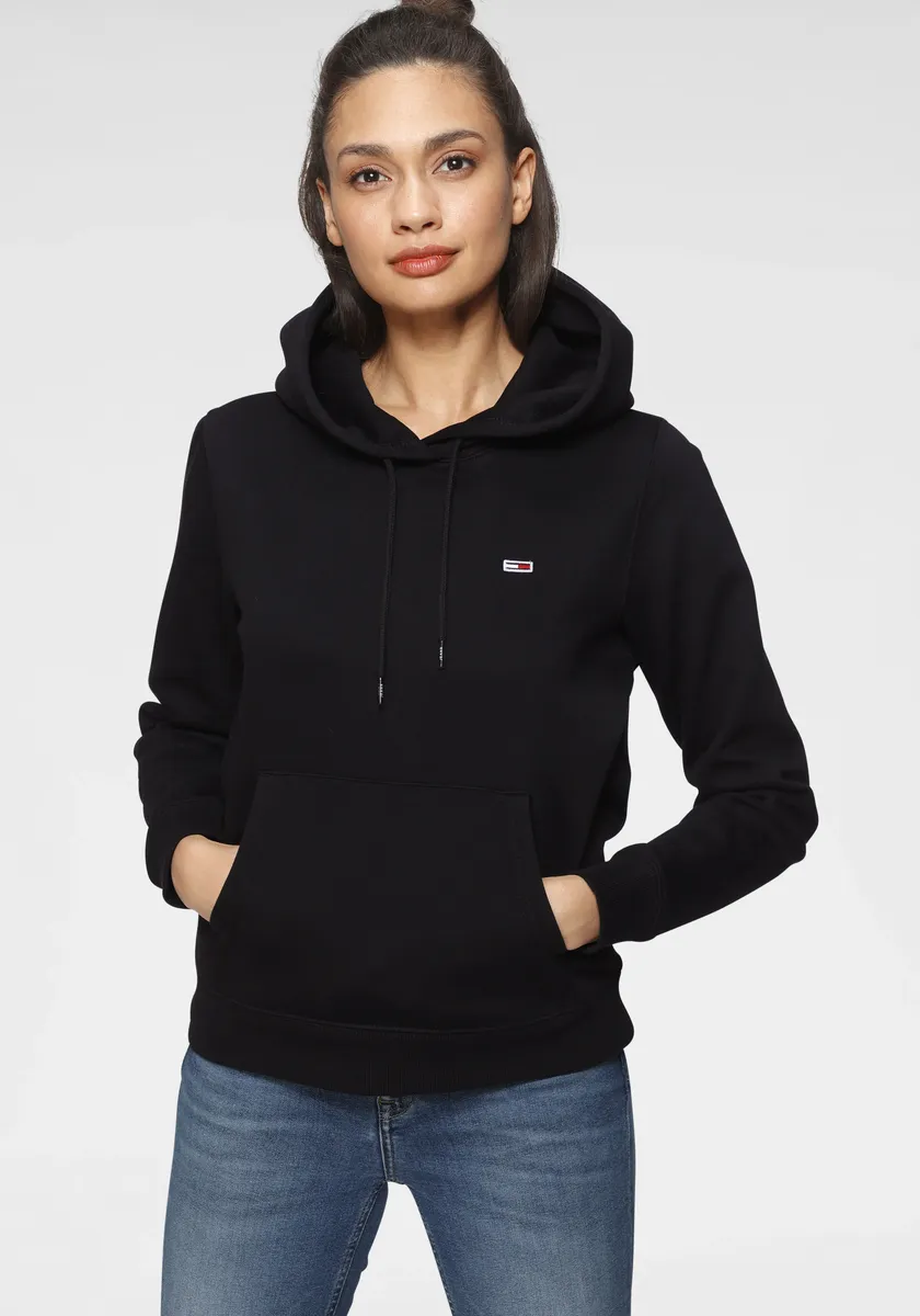 

Толстовка Tommy Jeans с капюшоном и флагом с логотипом Tommy Jeans, черный