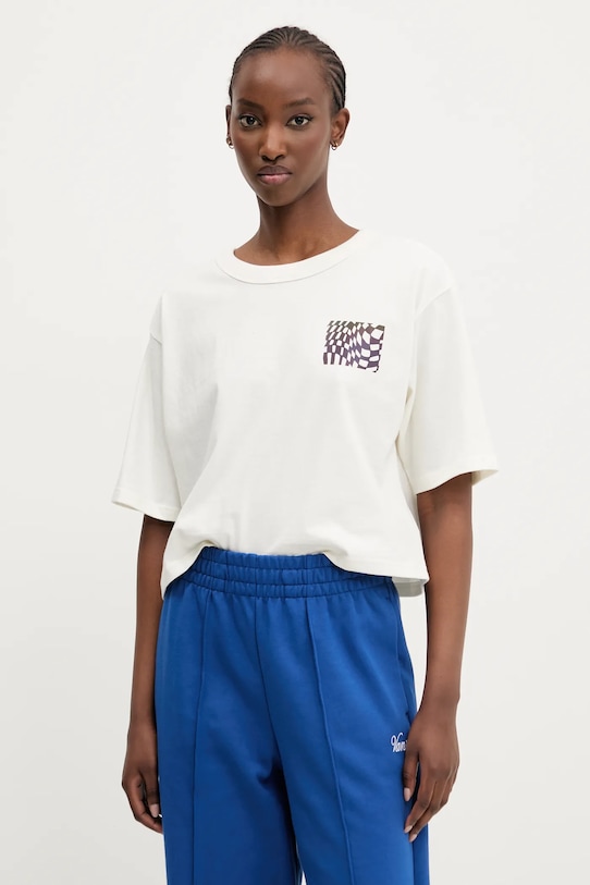 

Хлопковая футболка Vans, бежевый