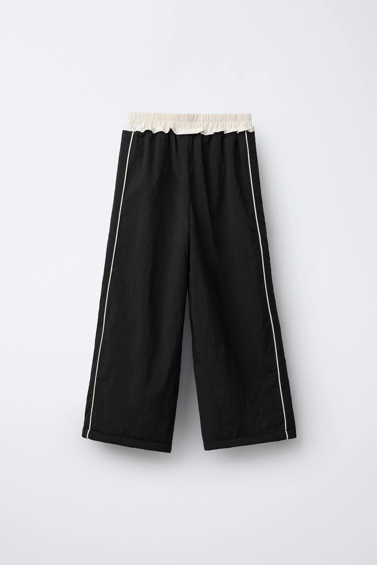 Нейлоновые брюки с флисовой подкладкой и бантиками Zara, черный — фото 2