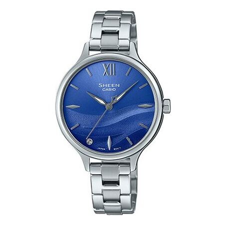 

Часы CASIO SHEEN Series SEA WAVE Subject Stylish Simplicity Watch Artificial Sapphire Gradient Blue Sapphire Crystal, синий