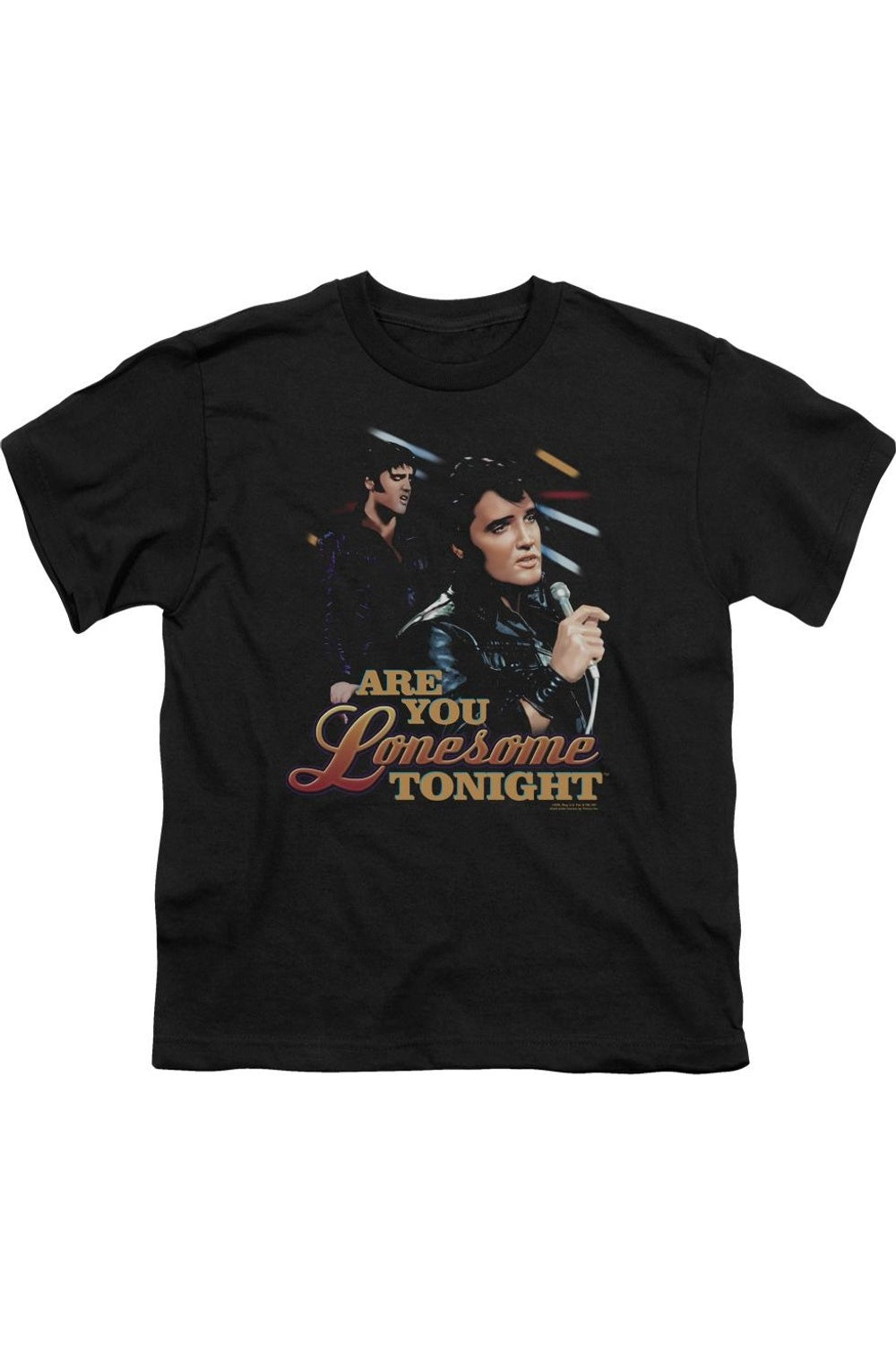 

Футболка с коротким рукавом для детей Elvis Presley "Are You Lonesome" Gildan, черный