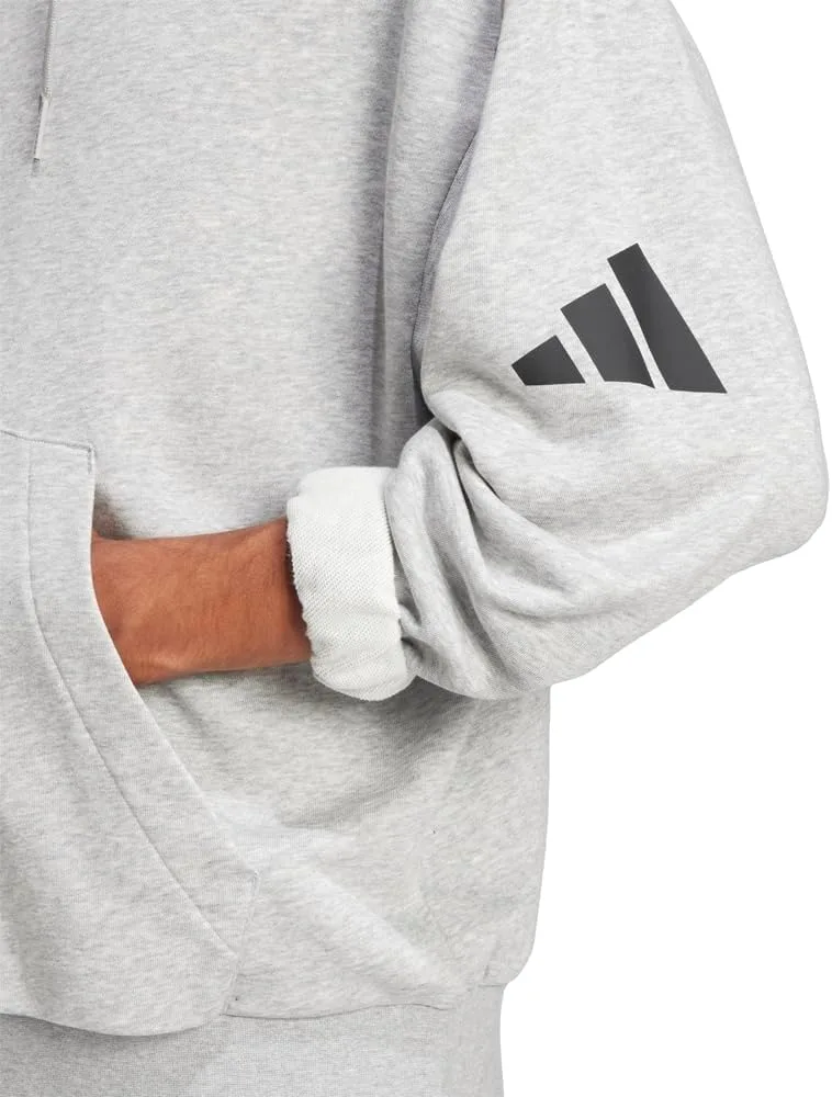 Толстовка Adidas Essentials Loose-Fit 3 Bar Logo French Terry Casual Outerwear - grey — фото 4