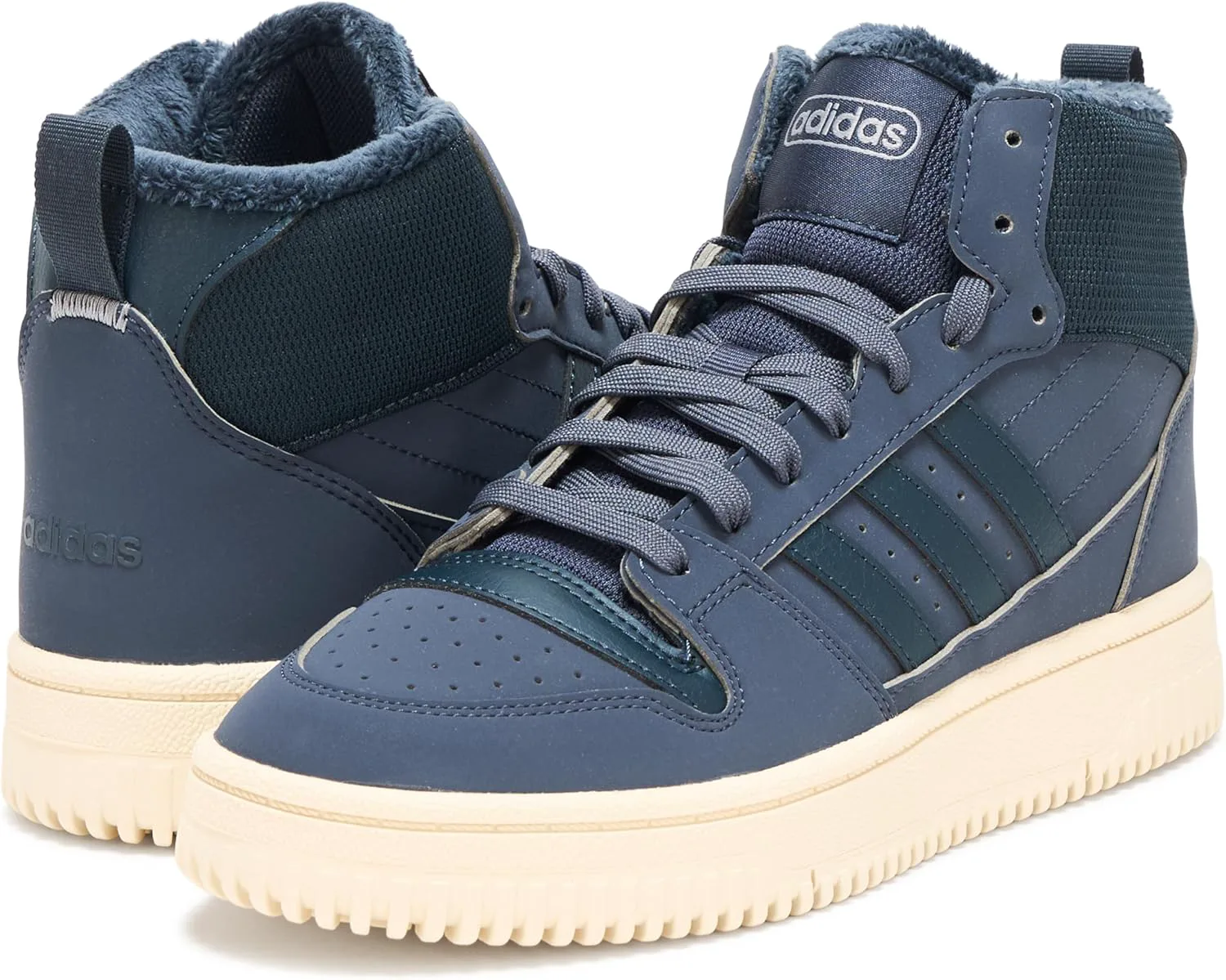 Женские баскетбольные кроссовки Adidas Break Start Mid Top зимние, черный/серый/белый — фото 2