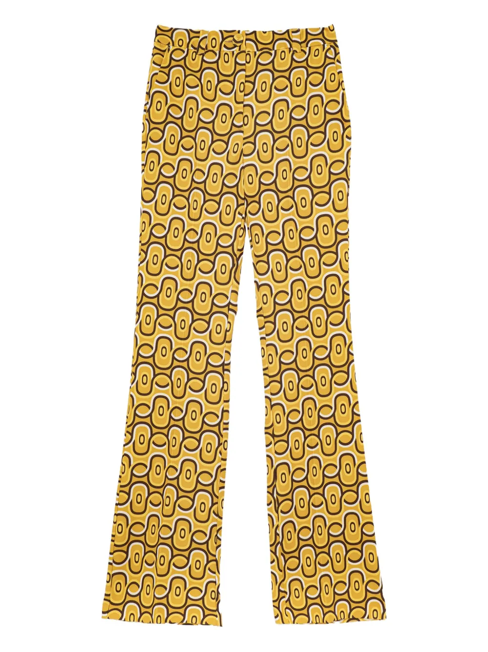 

Расклешенные брюки с геометричным узором Maliparmi, желтый