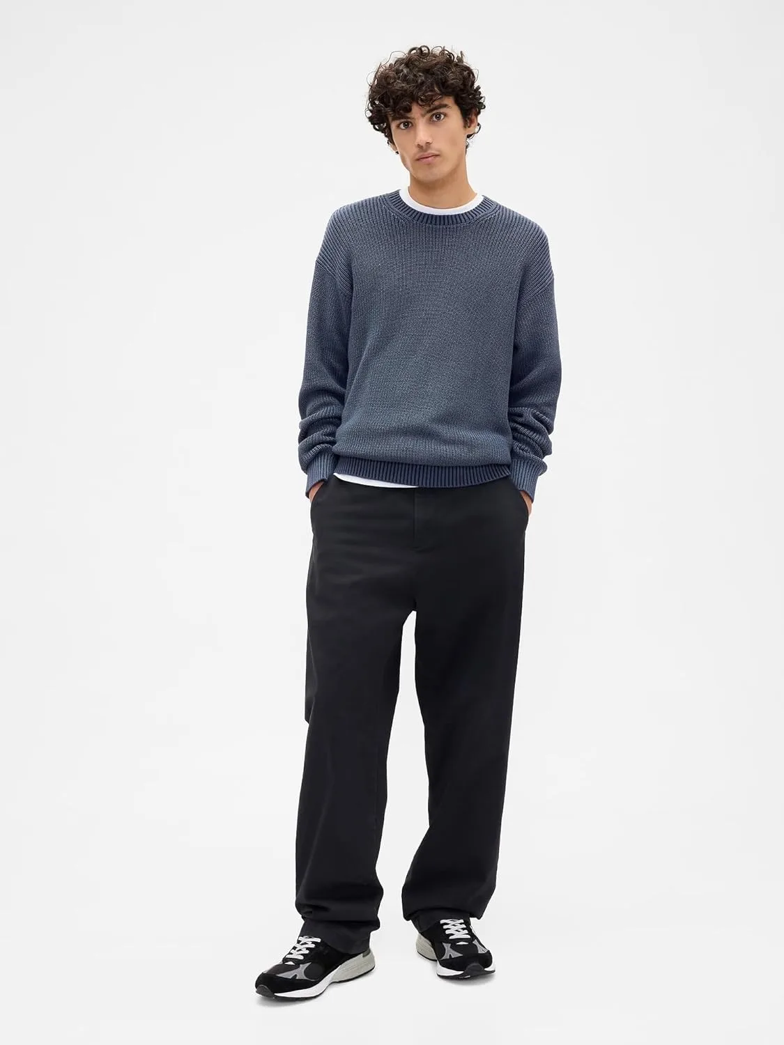 Свитер GAP Men's Relaxed Rib, синий — фото 2