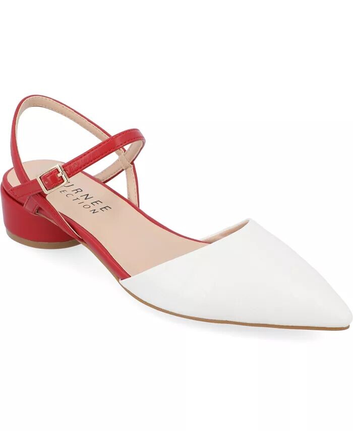 Женские туфли Brynn Block Heel с острым носком Journee Collection, белый