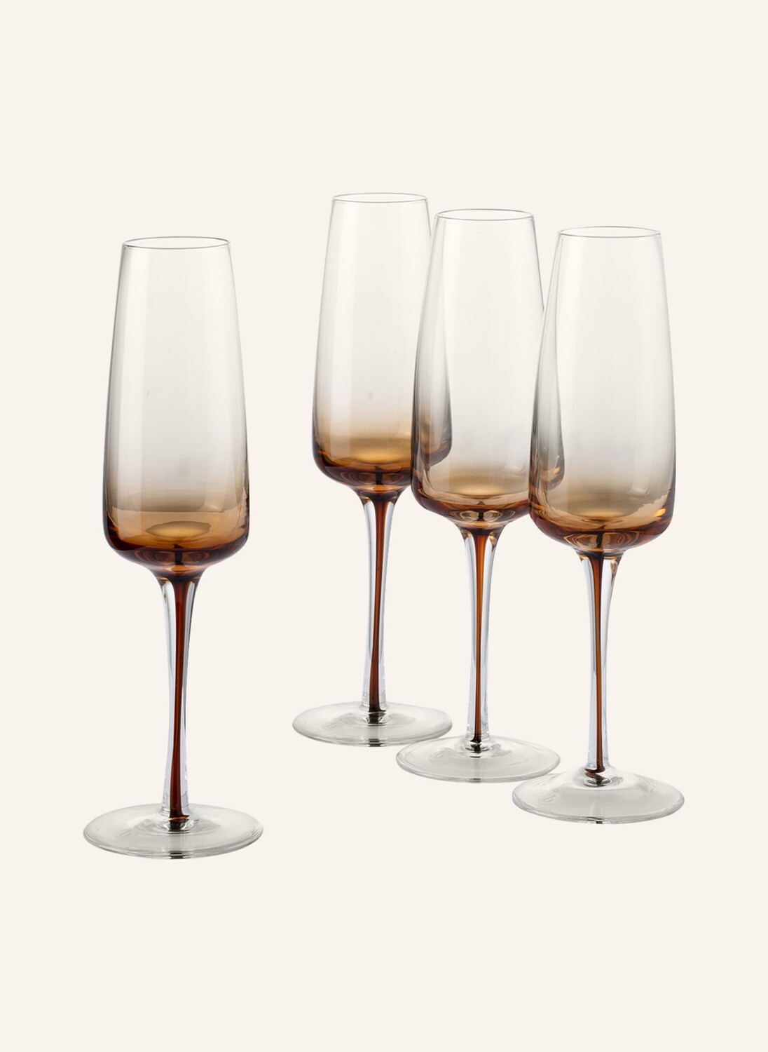 

4 шт - Бокал для шампанского Broste Copenhagen AMBER, 200 мл, цвет weiss/orange