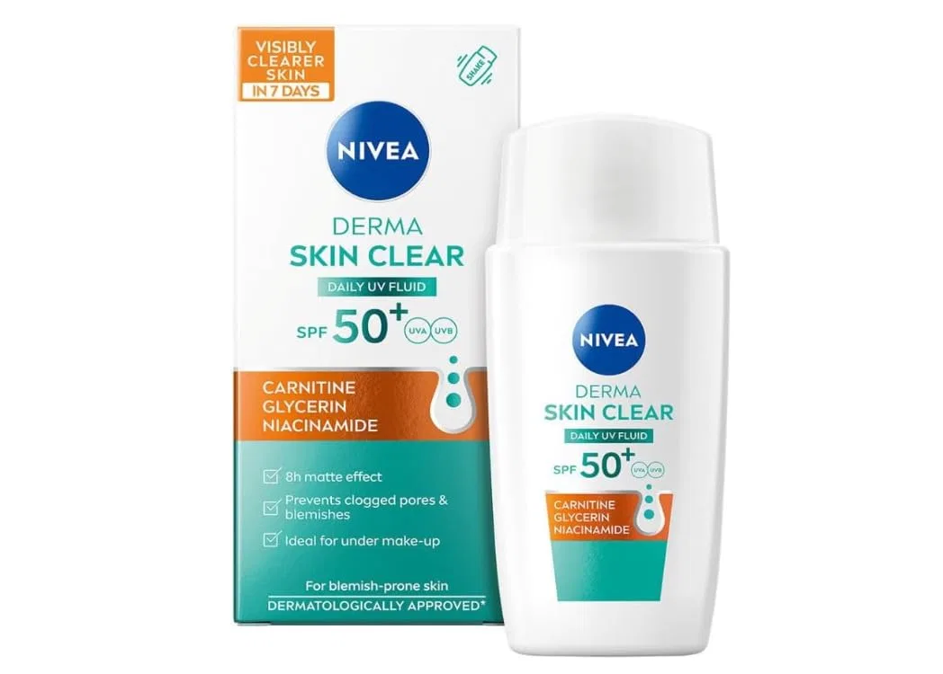 Флюид Nivea — Ежедневный УФ- Derma Skin Clear SPF + с ниацинамидом, 40 мл