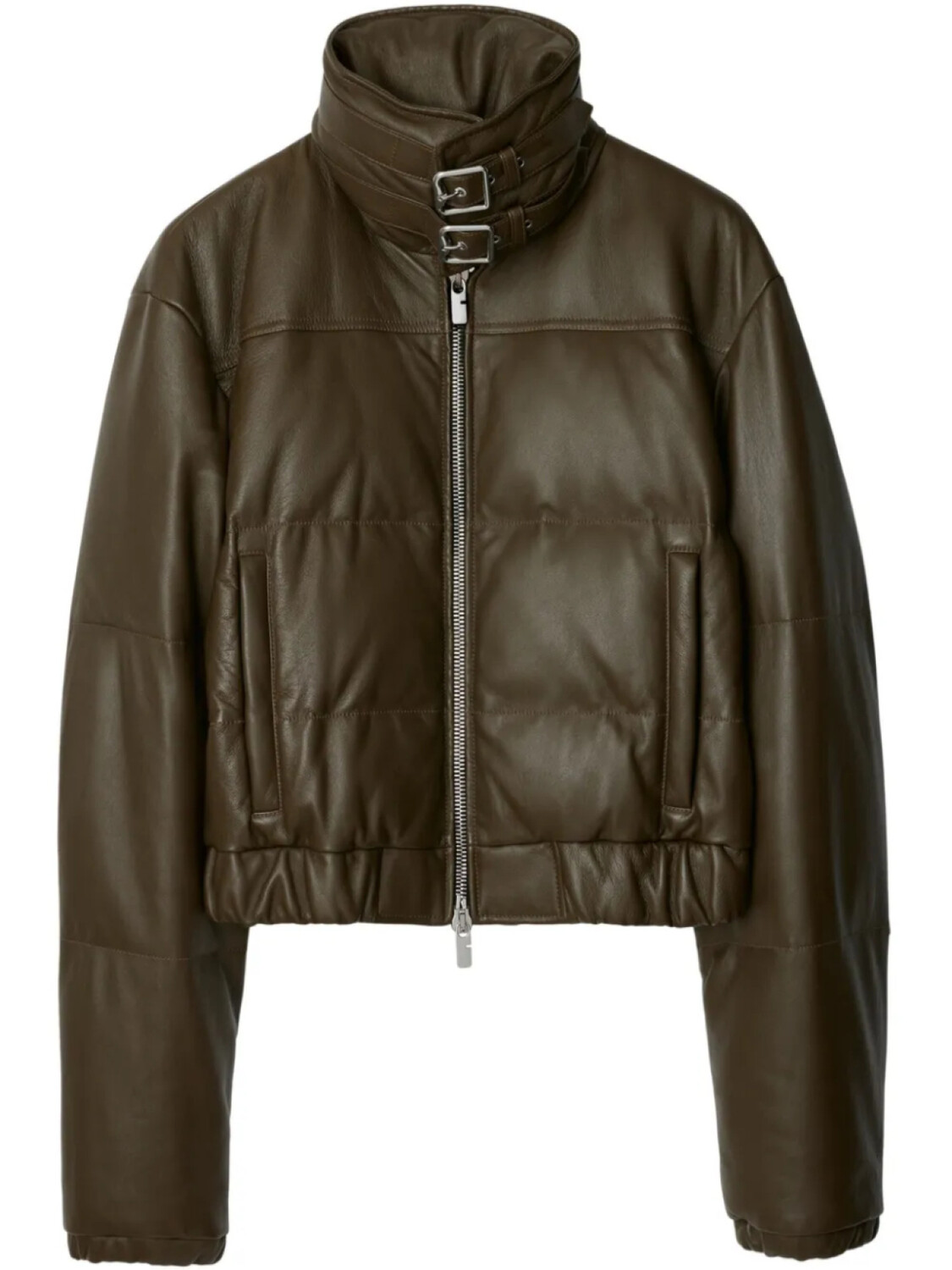 

Burberry кожаный пуховик, коричневый