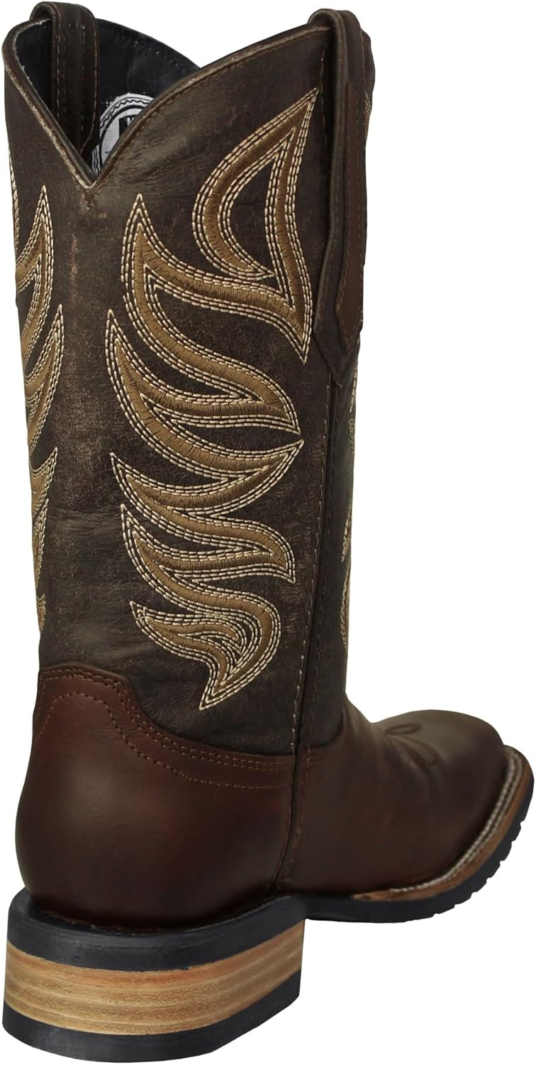 Мужские ковбойские сапоги Texas Legacy Chedron Western, кожаные, с резиновой подошвой и квадратным носком — фото 3