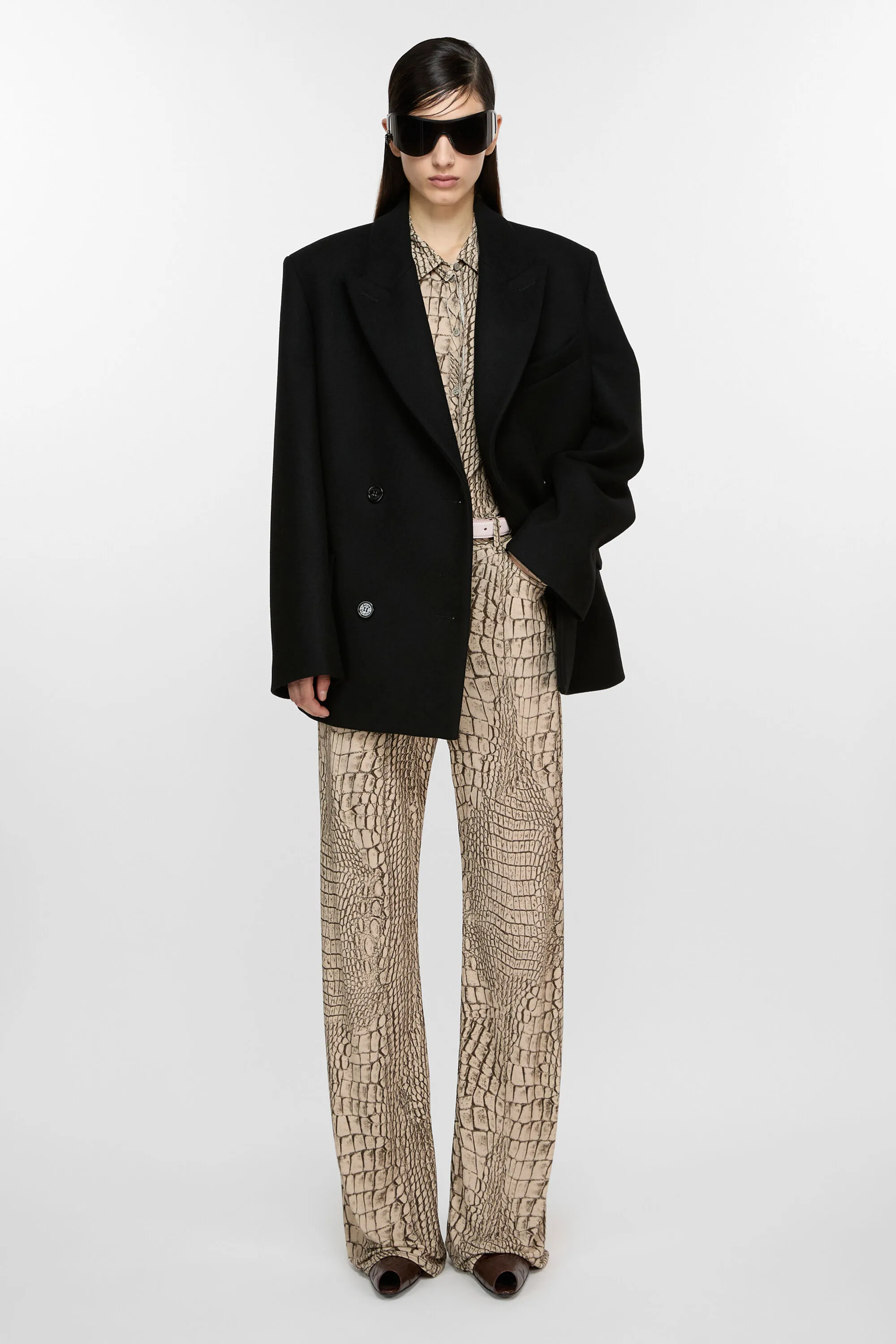 

Двубортный шерстяной жакет Acne Studios, черный
