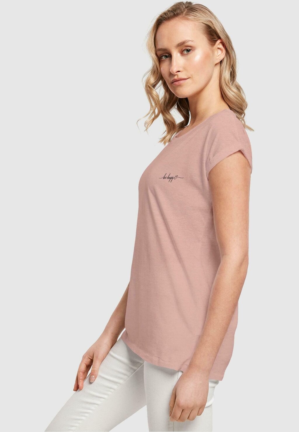 

Футболка с принтом BE HAPPY Merchcode, цвет Rose Gold-Coloured
