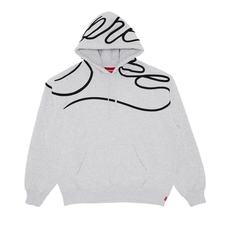 

Толстовка Supreme Shoulder Script Hooded Sweatshirt, Ash Grey