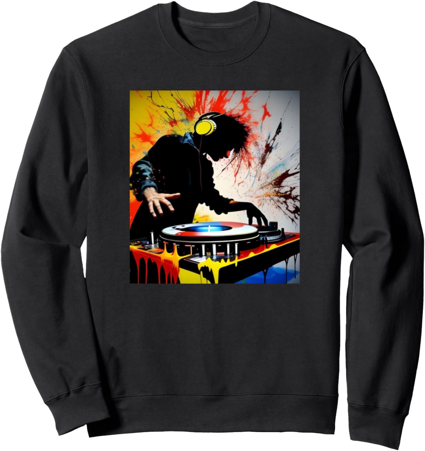 

Толстовка с изображением силуэта диджея и проигрывателя виниловых пластинок Dj Turntable Discjockey Men Women Kids + Boys Gift, черный