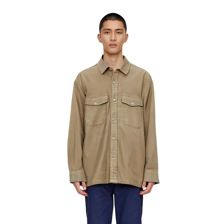 Рубашка унисекс UNIQLO, цвет Beige-31 — фото 4