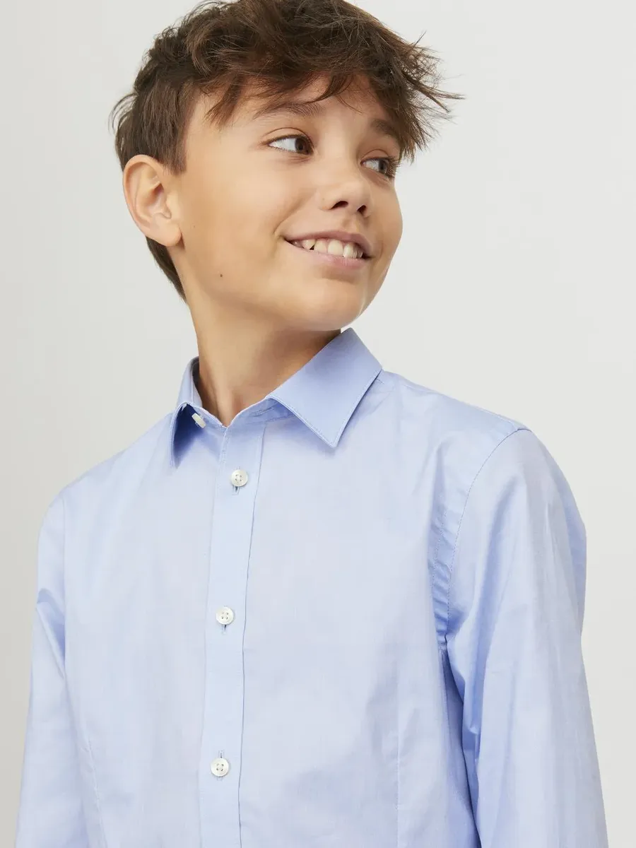 Детская рубашка с длинными рукавами Jack & Jones "JPRPARMA SHIRT L/S NOOS JNR" Jack & Jones Junior, синий — фото 4